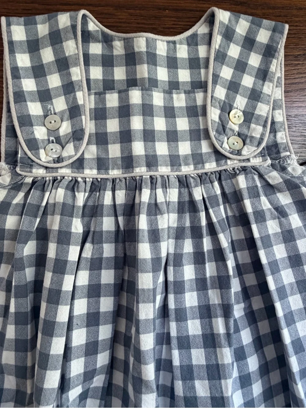 Hannah Kate Girls Gingham Pinafore Dress 5